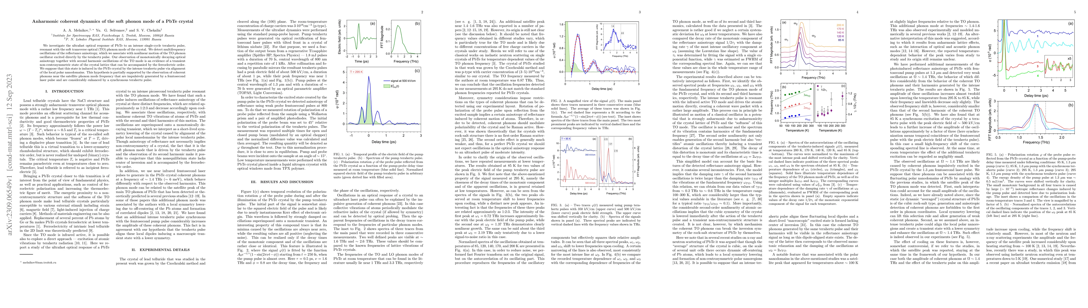 Thumbnail for Anharmonic coherent dynamics of the soft phonon mode of a PbTe crystal