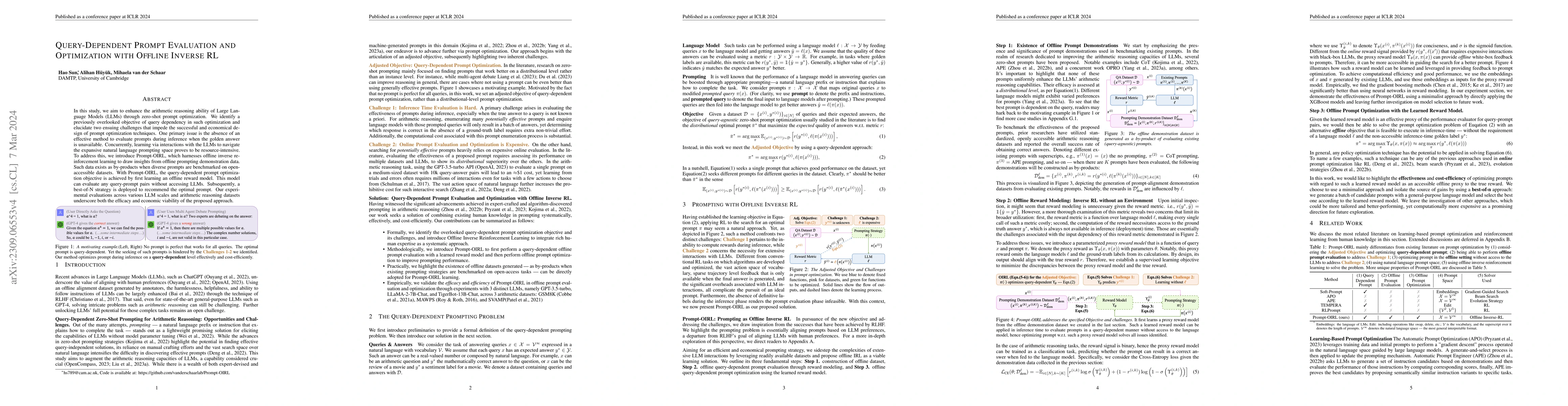 Thumbnail for Query-Dependent Prompt Evaluation and Optimization with Offline Inverse
  RL