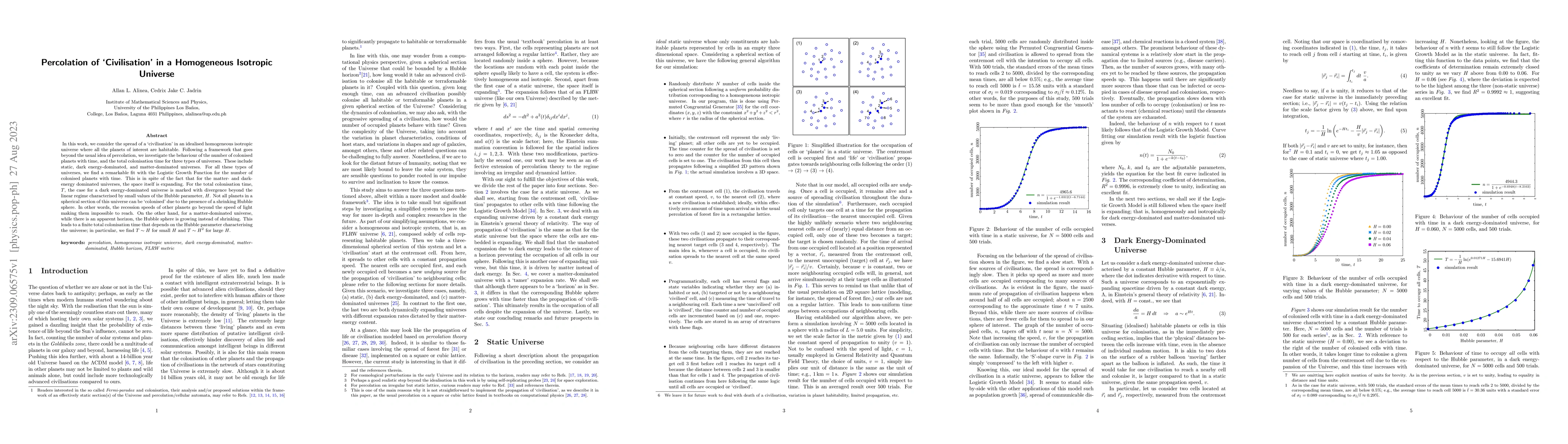 Thumbnail for Percolation of 'Civilisation' in a Homogeneous Isotropic Universe