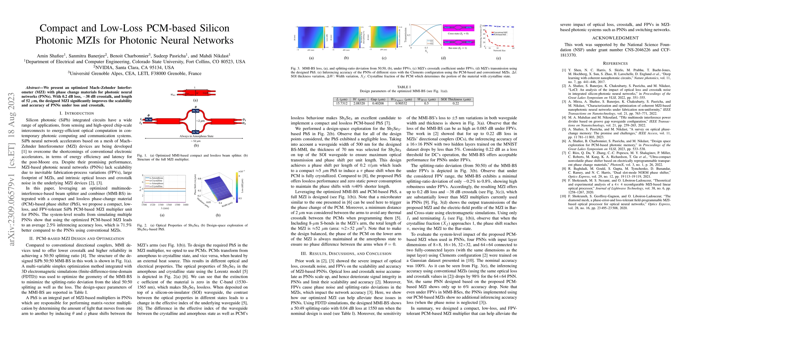 Thumbnail for Compact and Low-Loss PCM-based Silicon Photonic MZIs for Photonic Neural
  Networks