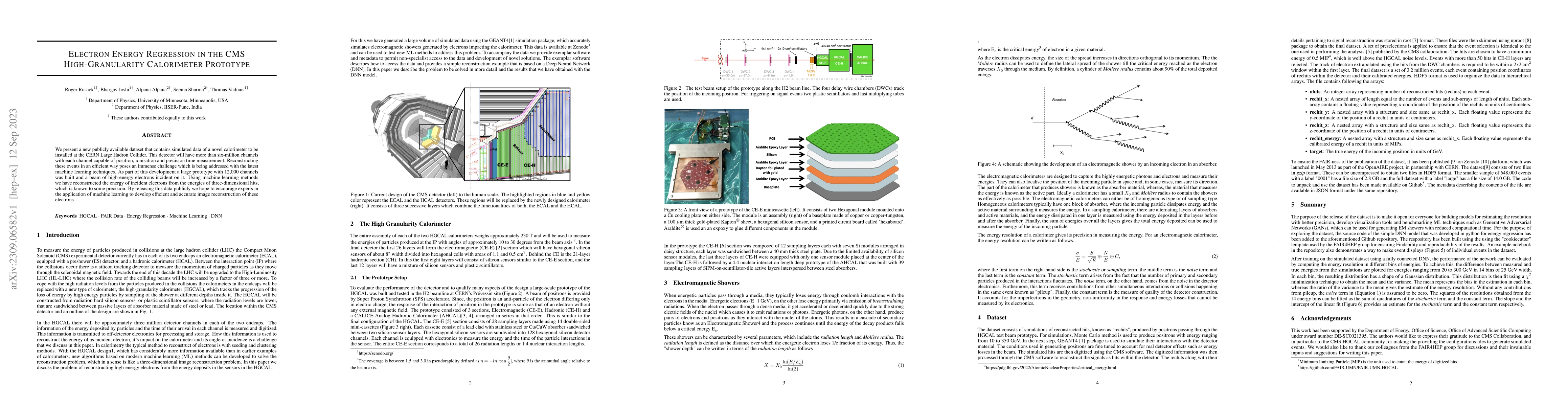Thumbnail for Electron Energy Regression in the CMS High-Granularity Calorimeter
  Prototype