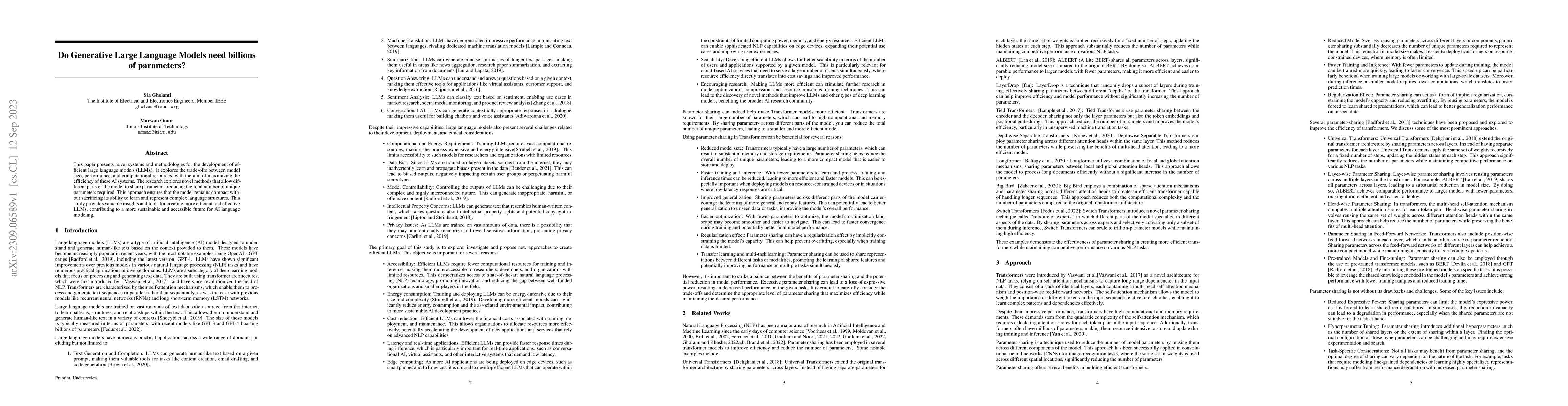 Thumbnail for Do Generative Large Language Models need billions of parameters?