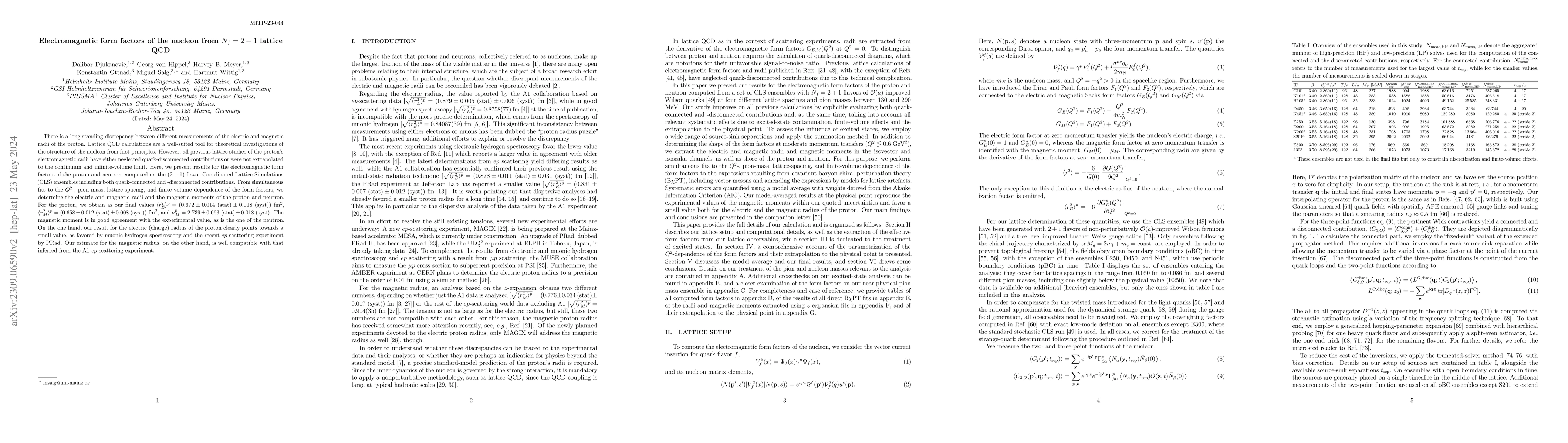 Thumbnail for Electromagnetic form factors of the nucleon from $N_f = 2 + 1$ lattice
  QCD