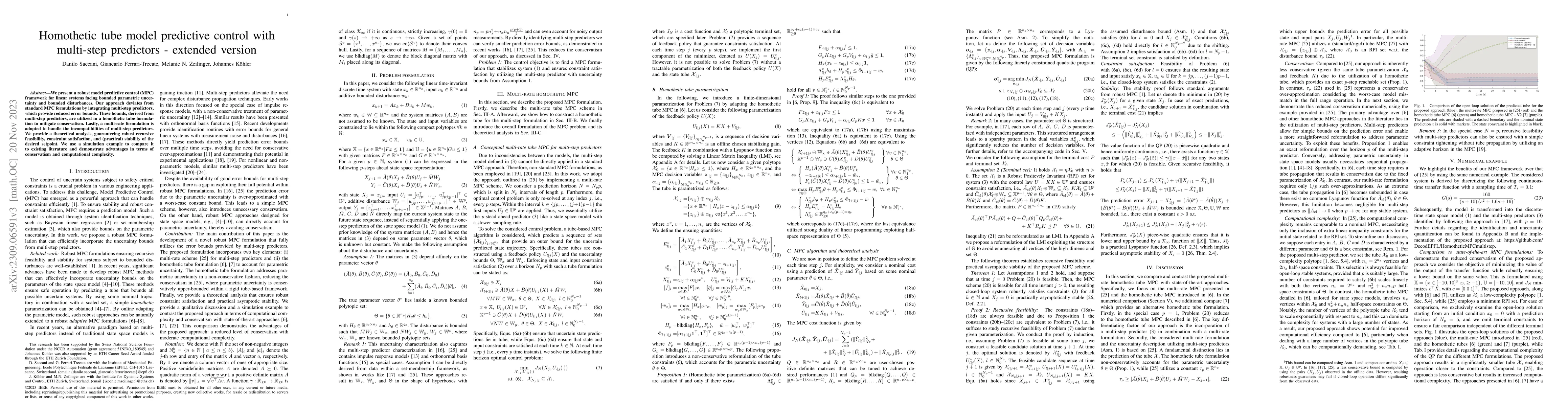 Thumbnail for Homothetic tube model predictive control with multi-step predictors