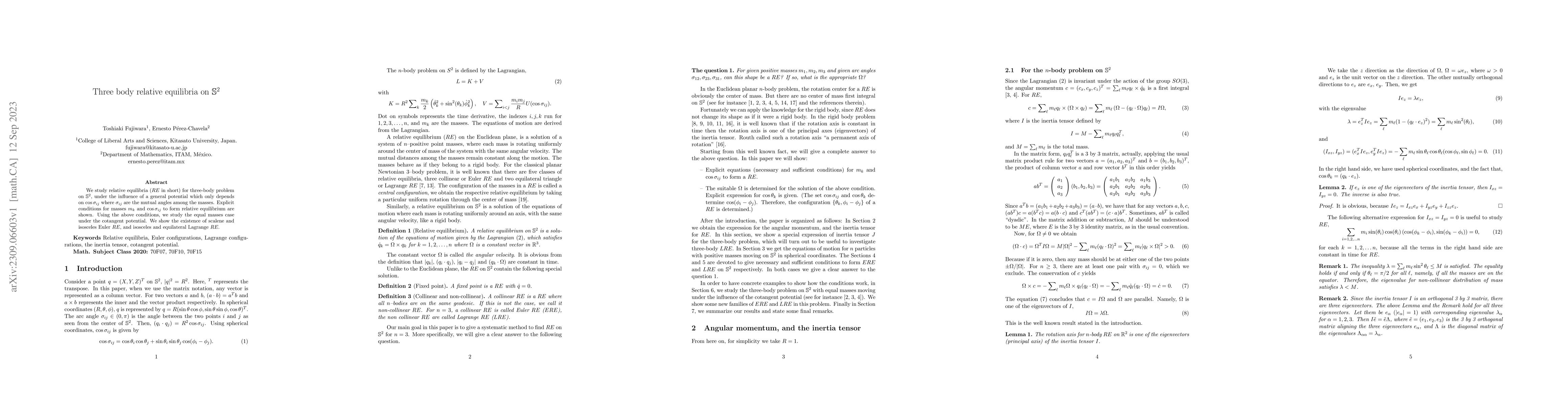 Thumbnail for Three body relative equilibria on $\mathbb{S}^2$