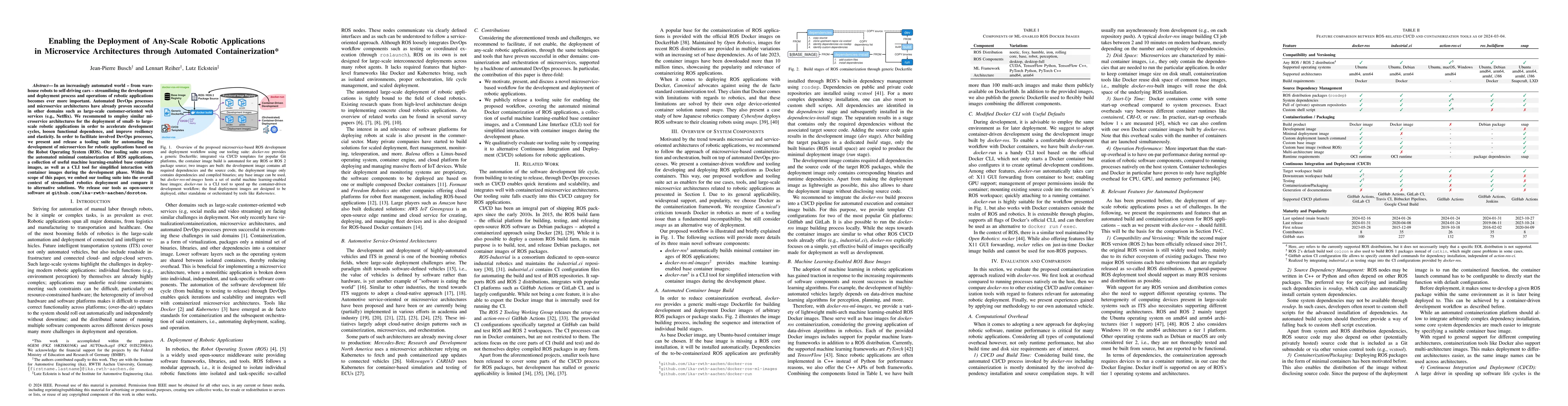 Thumbnail for Enabling the Deployment of Any-Scale Robotic Applications in
  Microservice Architectures through Automated Containerization