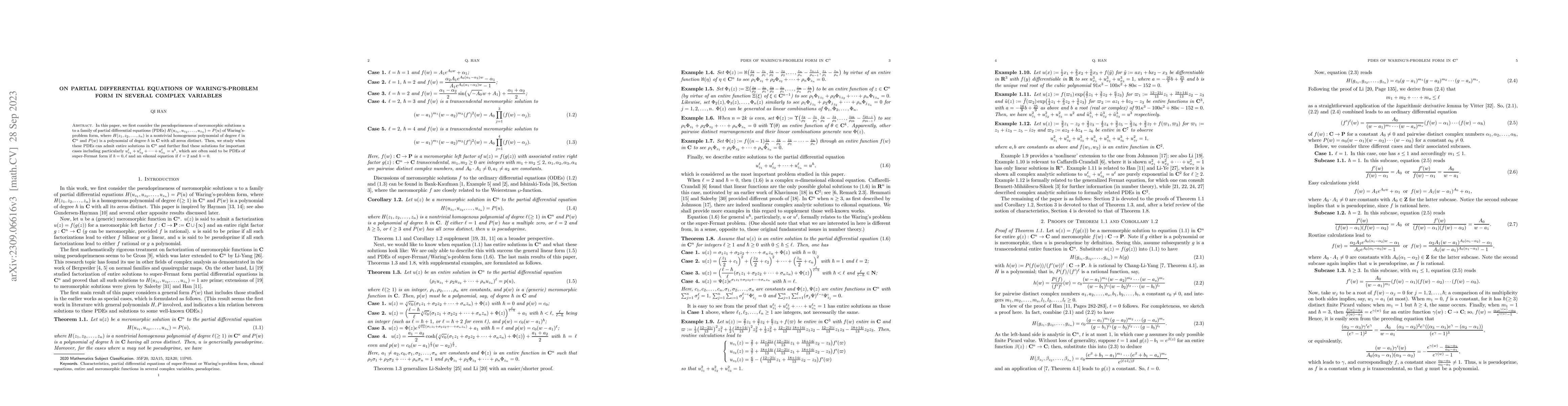 Thumbnail for On partial differential equations of Waring's-problem form in several
  complex variables