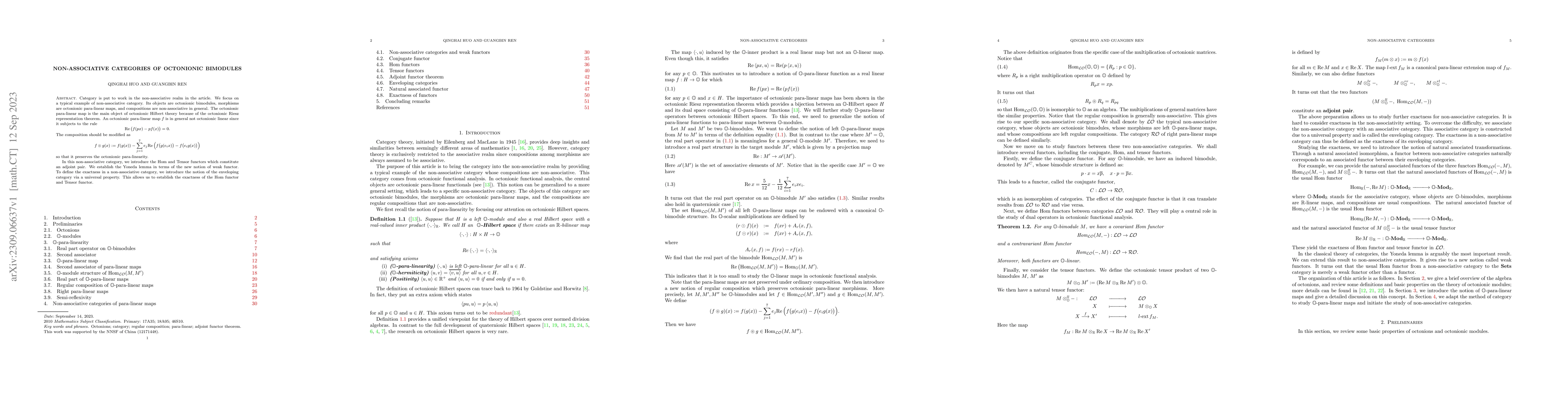 Thumbnail for Non-associative Categories of Octonionic Bimodules