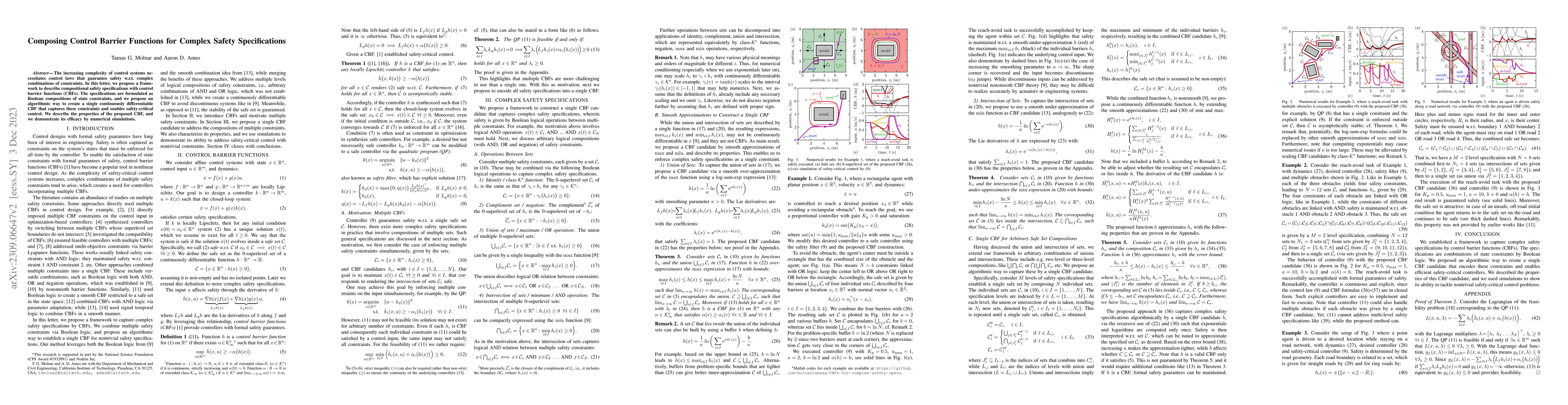 Thumbnail for Composing Control Barrier Functions for Complex Safety Specifications