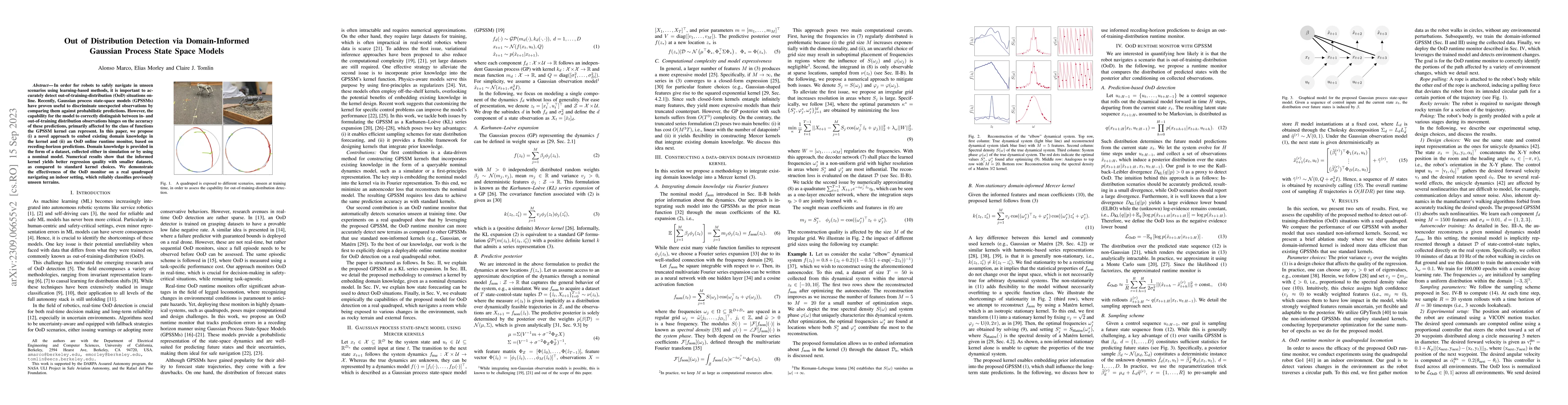 Thumbnail for Out of Distribution Detection via Domain-Informed Gaussian Process State
  Space Models