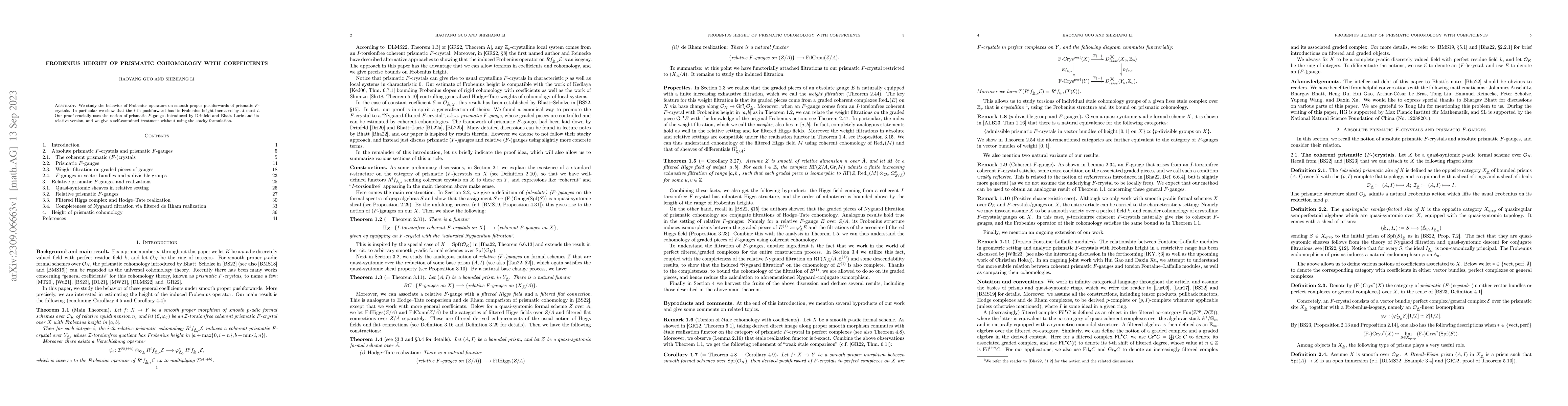 Thumbnail for Frobenius height of prismatic cohomology with coefficients