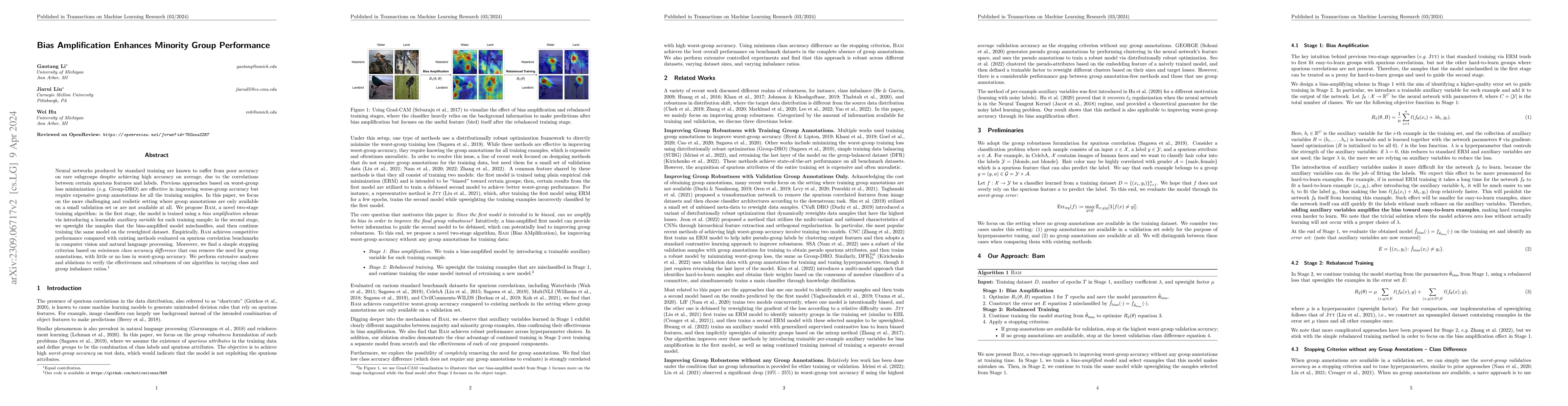 Thumbnail for Bias Amplification Enhances Minority Group Performance