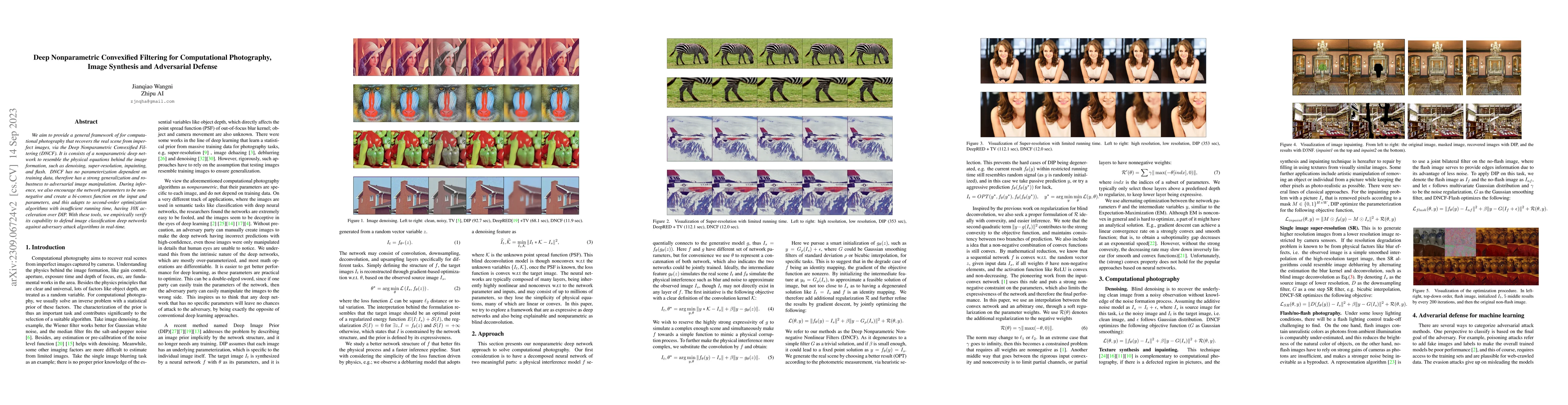 Thumbnail for Deep Nonparametric Convexified Filtering for Computational Photography,
  Image Synthesis and Adversarial Defense