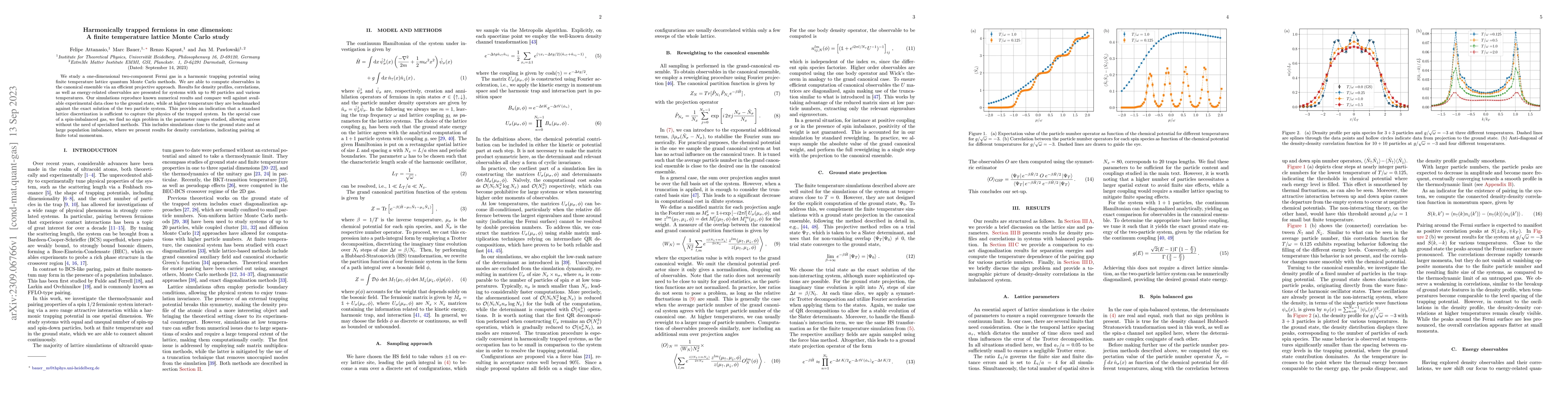 Thumbnail for Harmonically trapped fermions in one dimension: A finite temperature
  lattice Monte Carlo study