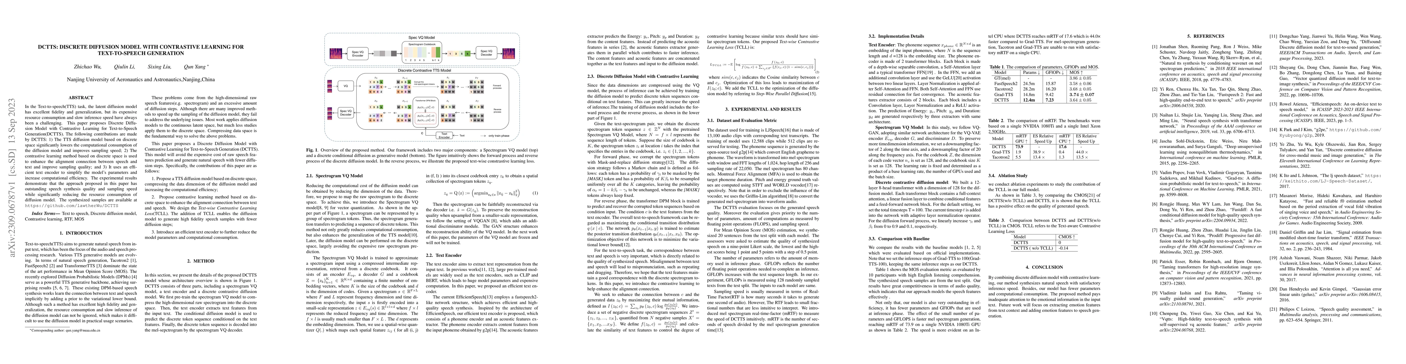 Thumbnail for DCTTS: Discrete Diffusion Model with Contrastive Learning for
  Text-to-speech Generation