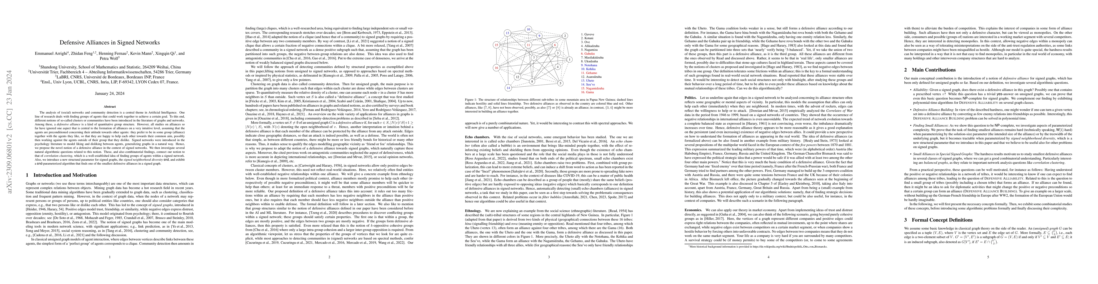 Thumbnail for Defensive Alliances in Signed Networks