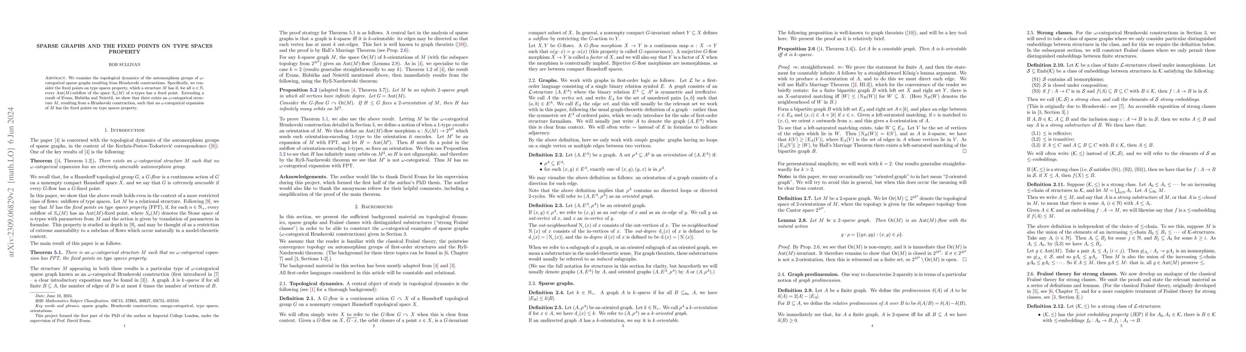 Thumbnail for Sparse graphs and the fixed points on type spaces property