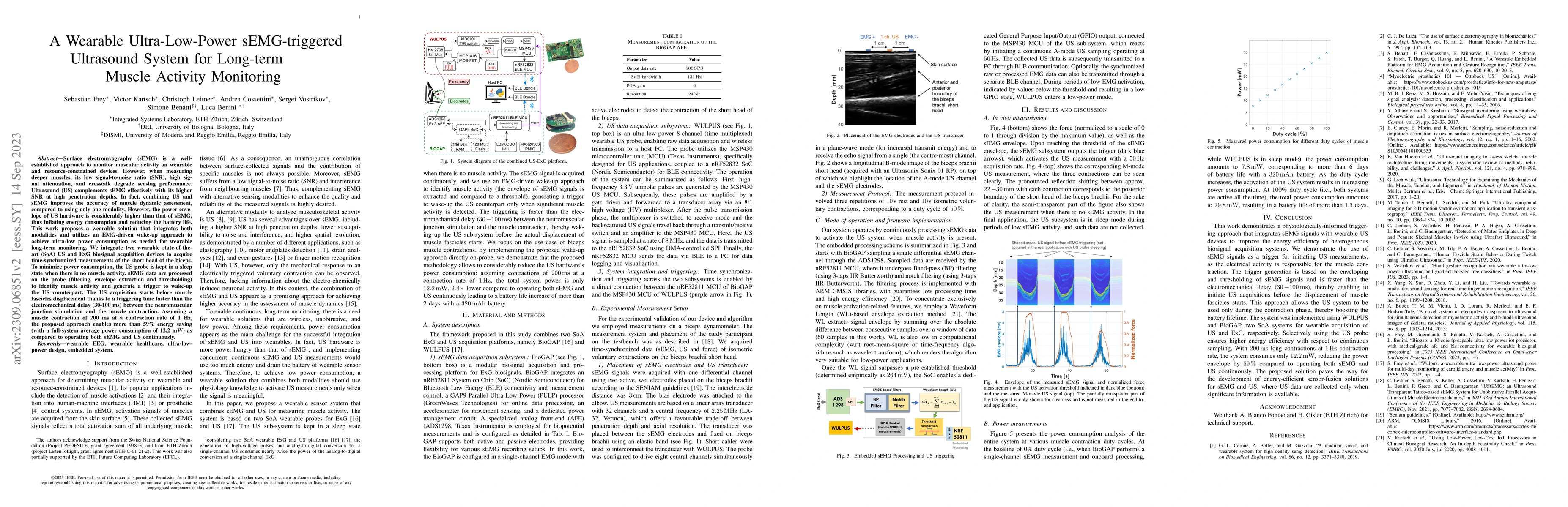 Thumbnail for A Wearable Ultra-Low-Power sEMG-Triggered Ultrasound System for
  Long-Term Muscle Activity Monitoring