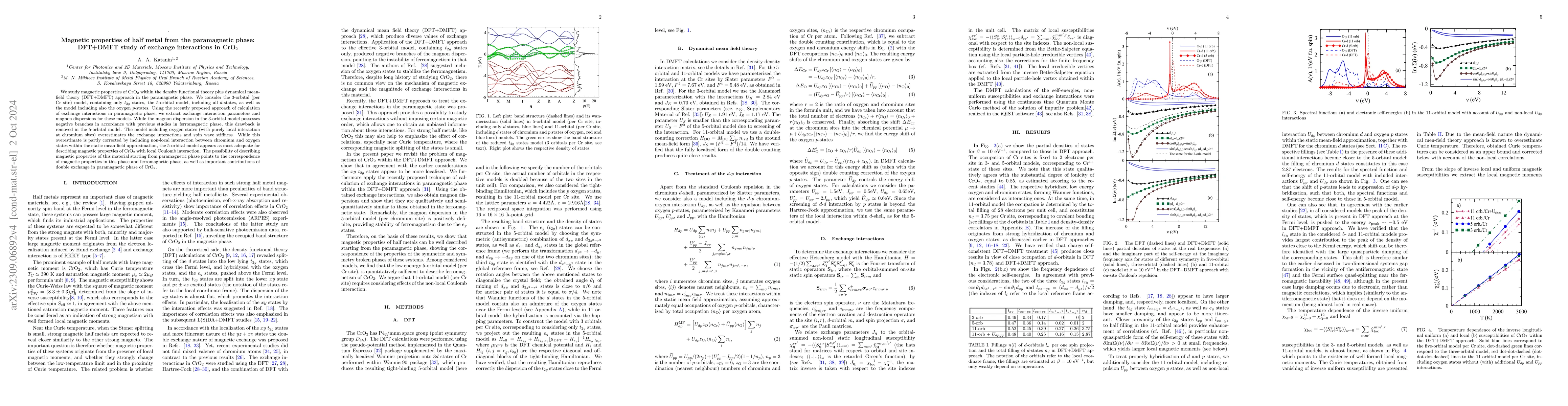 Thumbnail for Looking at the magnetic properties of half metal from the paramagnetic
  phase: DFT+DMFT study of exchange interactions in CrO$_2$