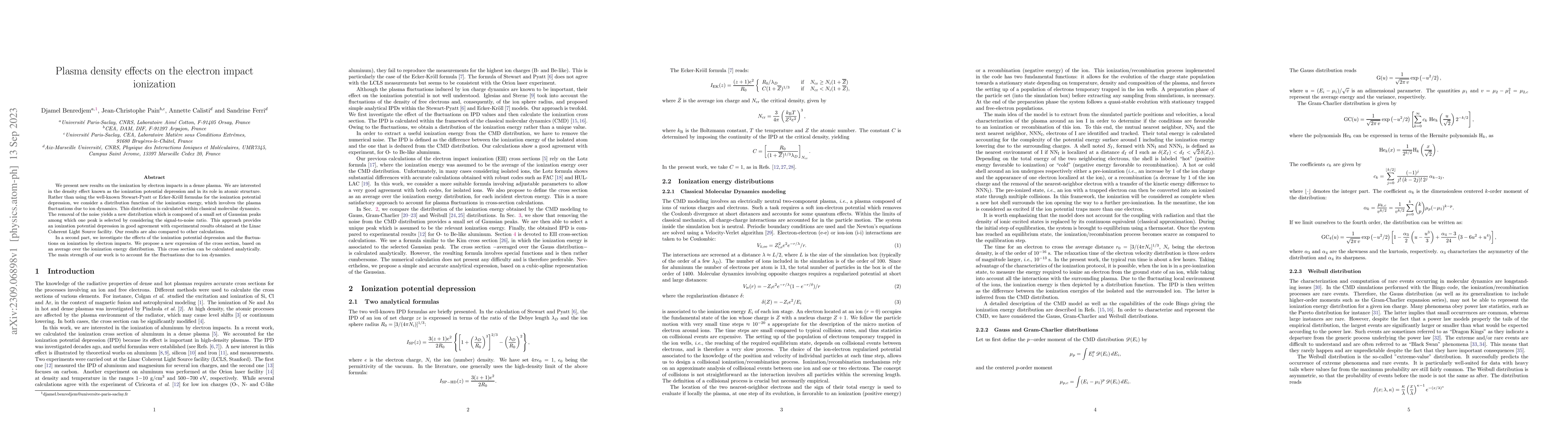 Thumbnail for Plasma density effects on the electron impact ionization