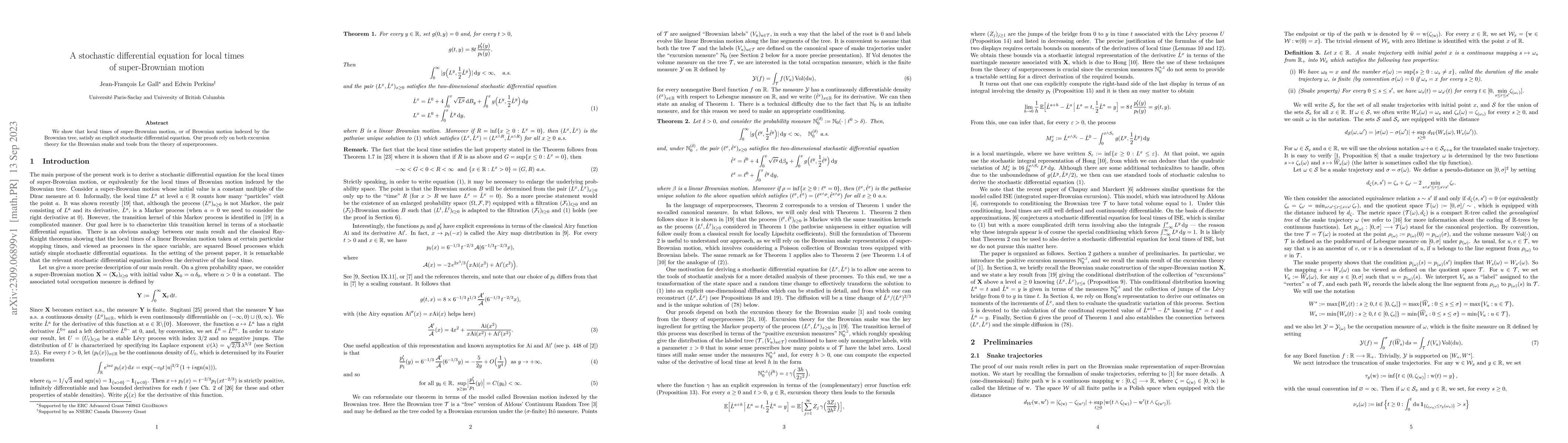 Thumbnail for A stochastic differential equation for local times of super-Brownian
  motion