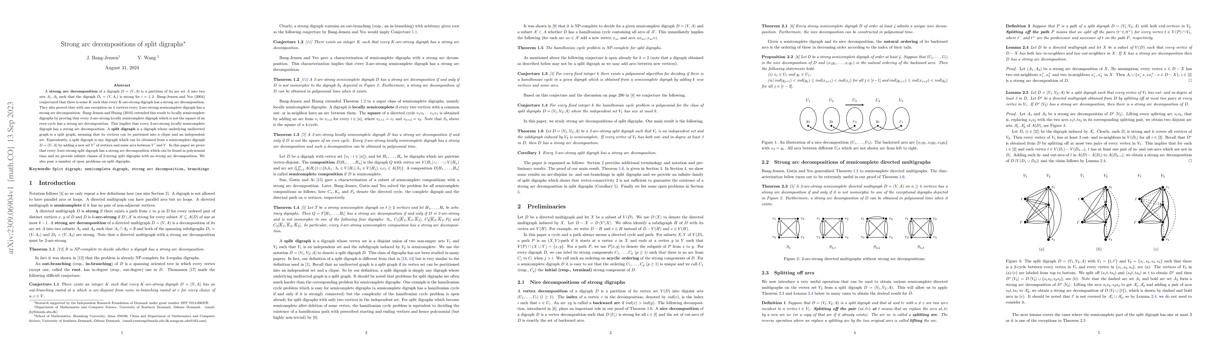 Thumbnail for Strong arc decompositions of split digraphs