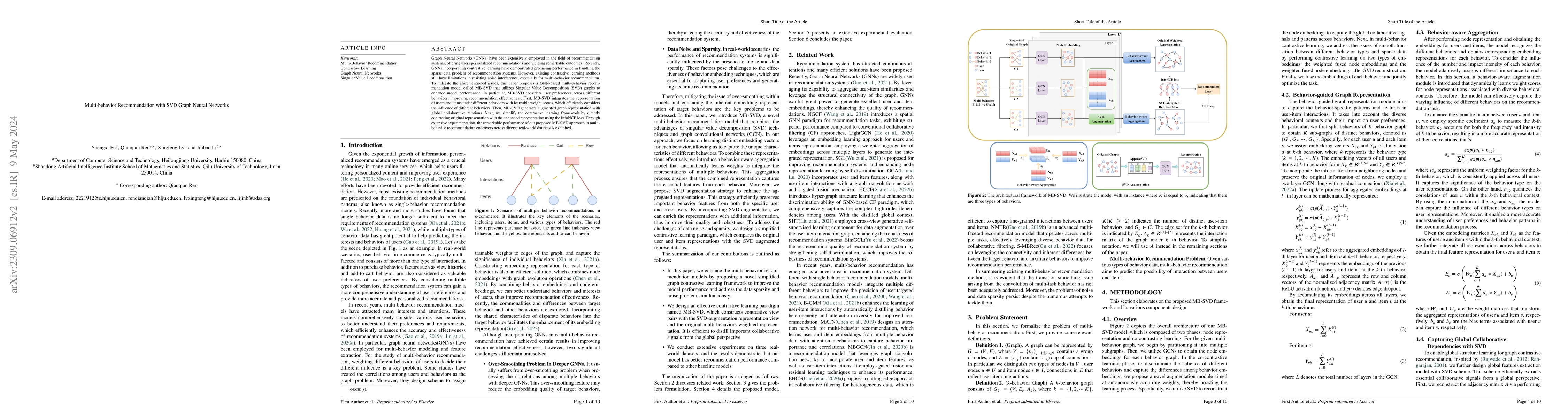 Thumbnail for Multi-behavior Recommendation with SVD Graph Neural Networks