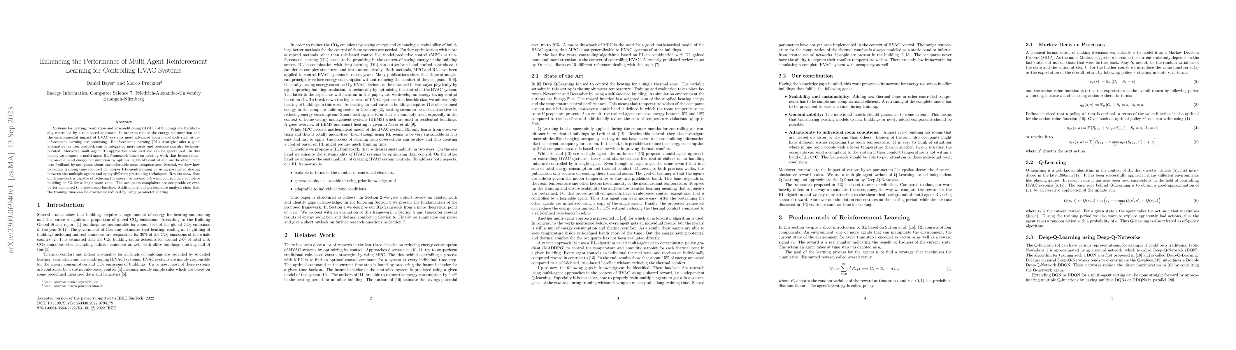Thumbnail for Enhancing the Performance of Multi-Agent Reinforcement Learning for
  Controlling HVAC Systems