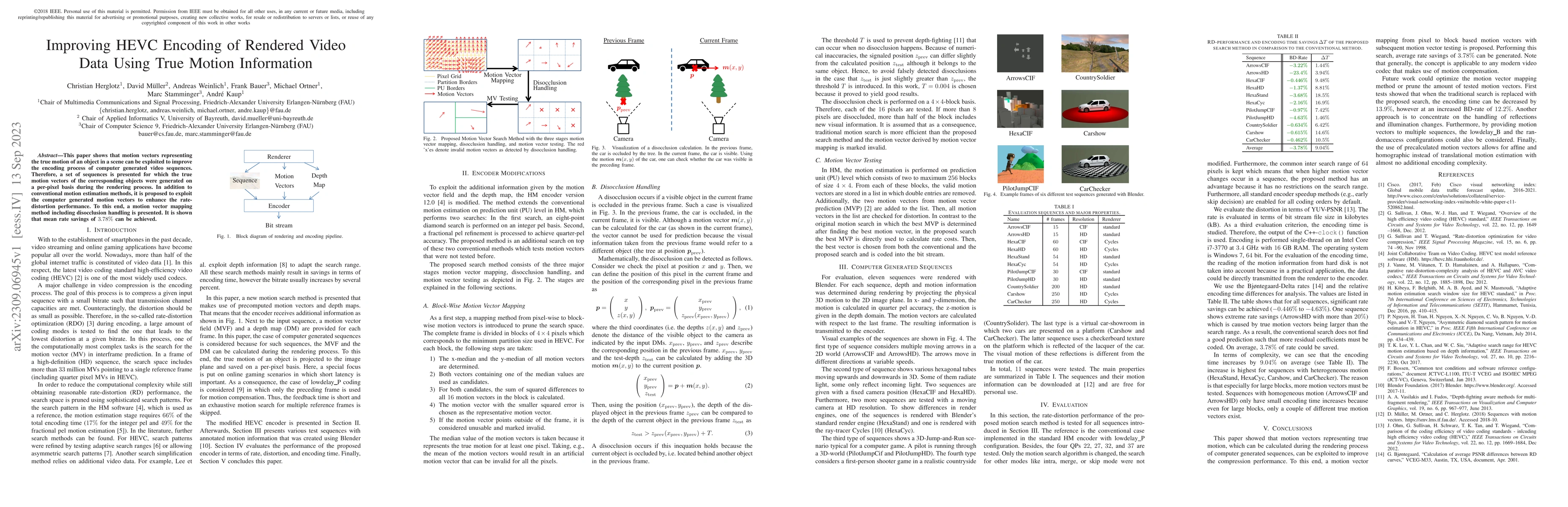Thumbnail for Improving HEVC Encoding of Rendered Video Data Using True Motion
  Information