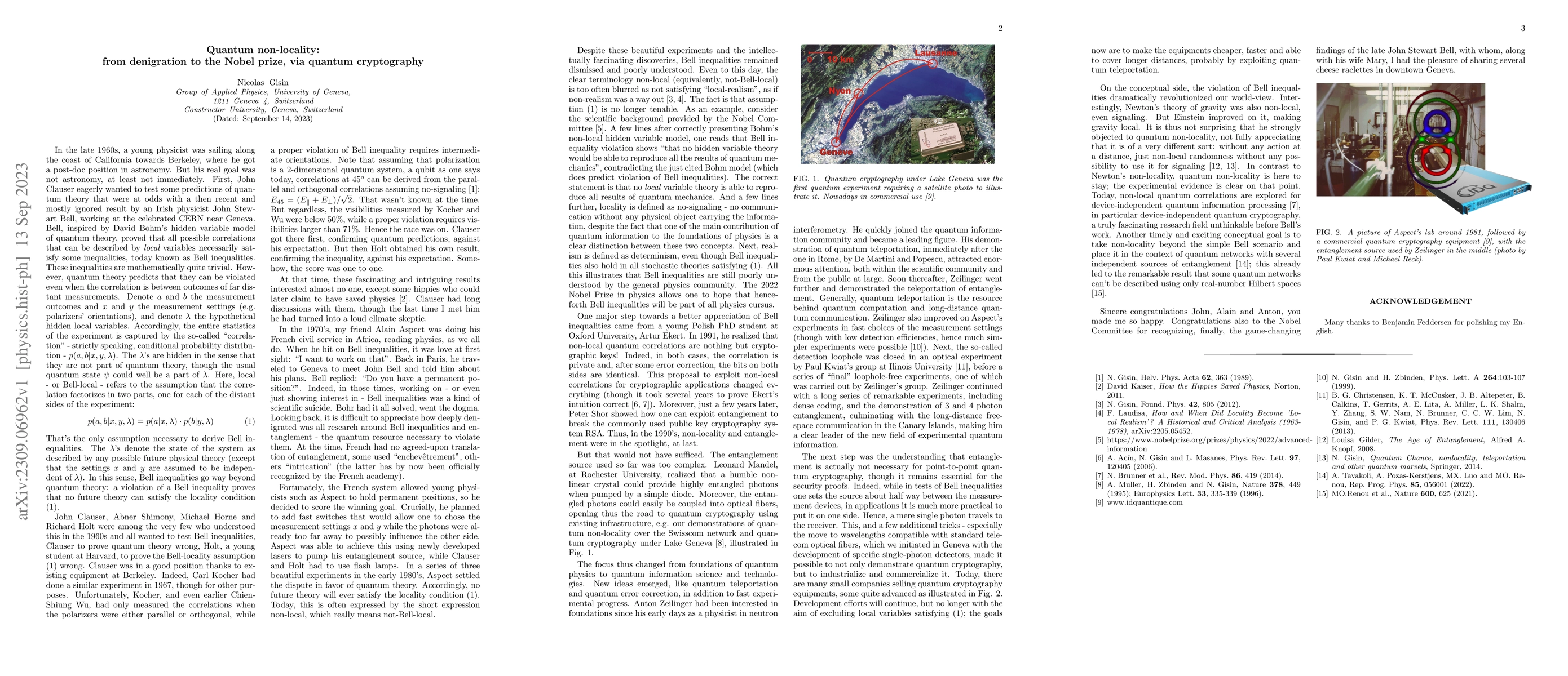 Thumbnail for Quantum non-locality: from denigration to the Nobel prize, via quantum
  cryptography