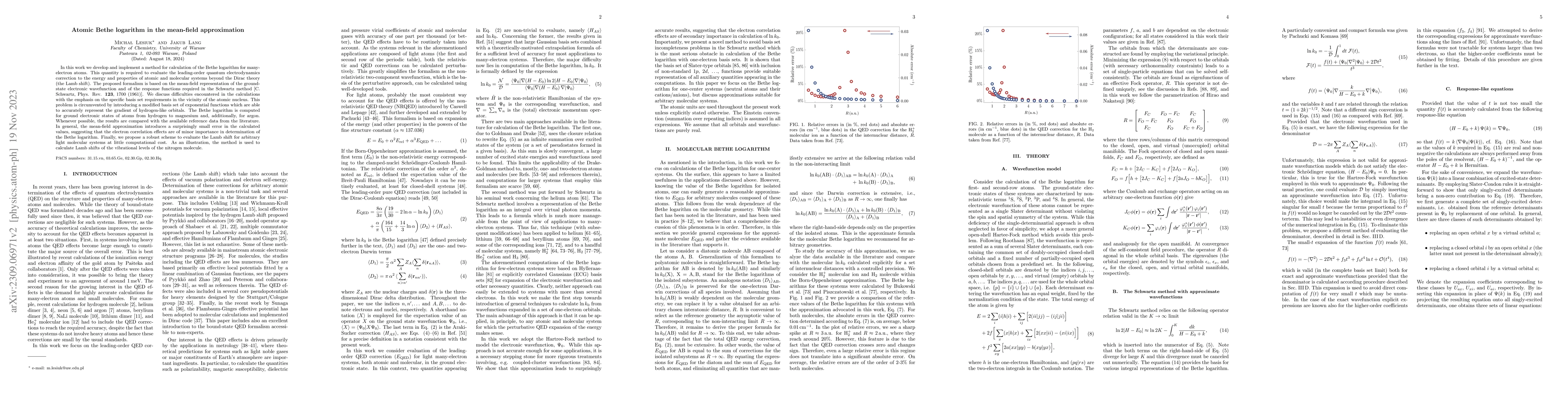 Thumbnail for Atomic Bethe logarithm in the mean-field approximation