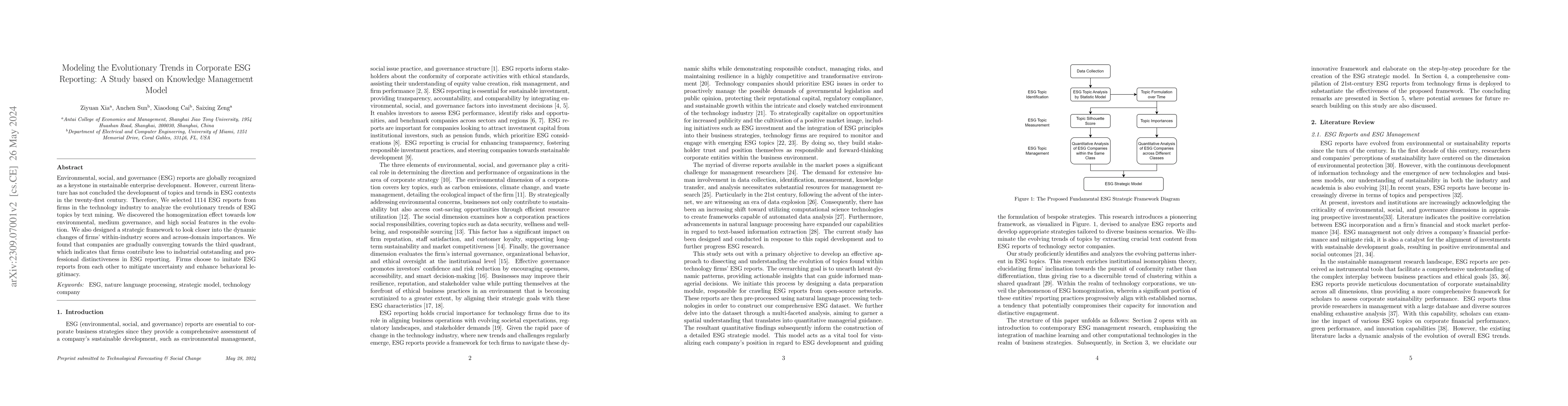 Thumbnail for Modeling the Evolutionary Trends in Corporate ESG Reporting: A Study
  based on Knowledge Management Model