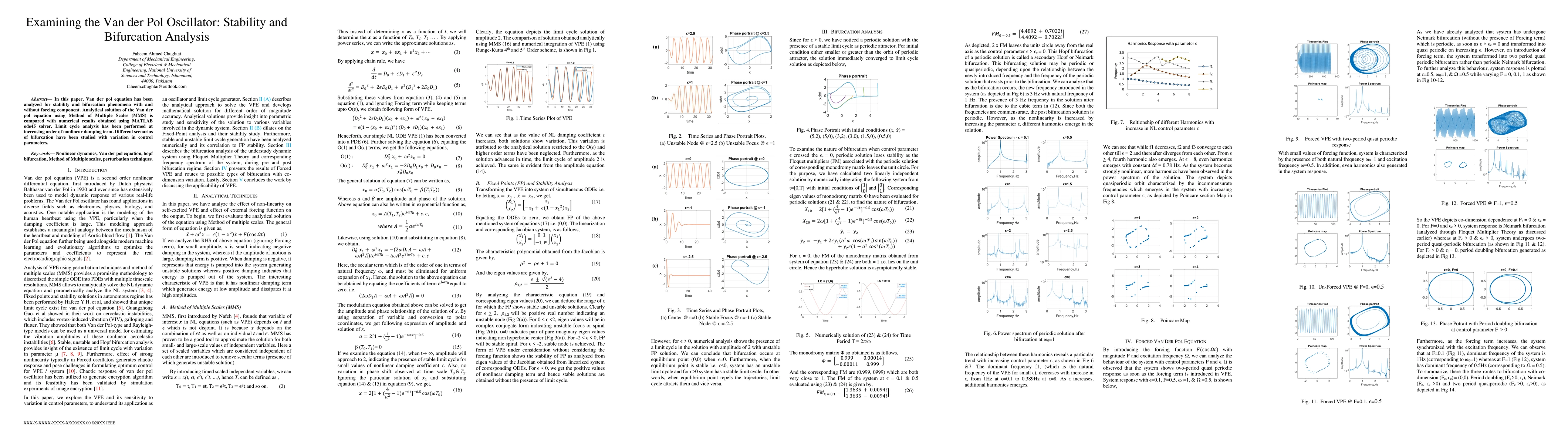 Thumbnail for Examining the Van der Pol Oscillator: Stability and Bifurcation Analysis
