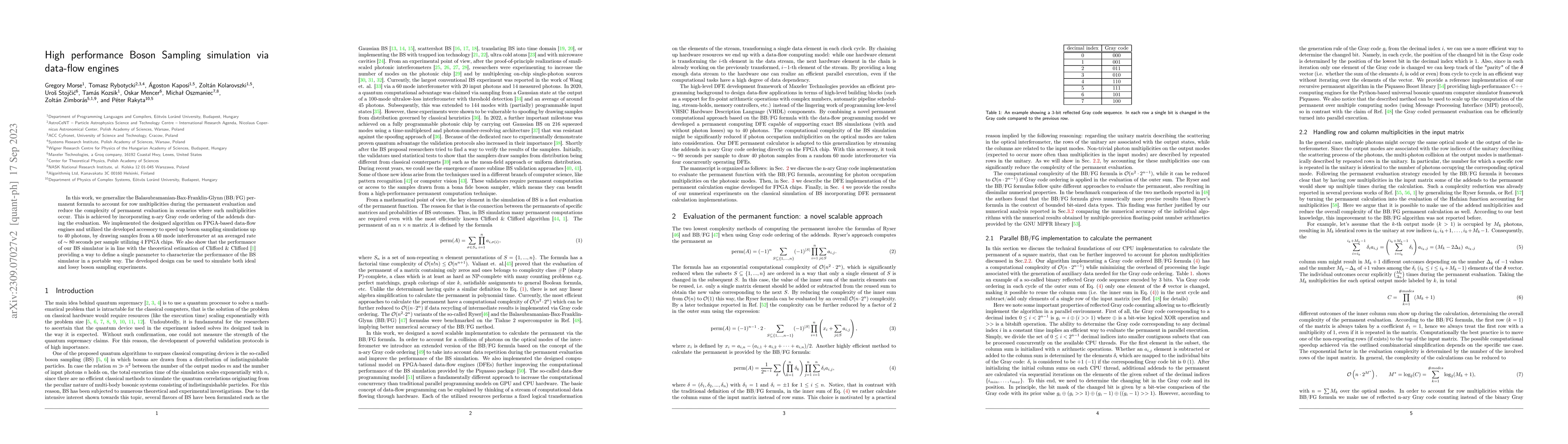 Thumbnail for High performance Boson Sampling simulation via data-flow engines