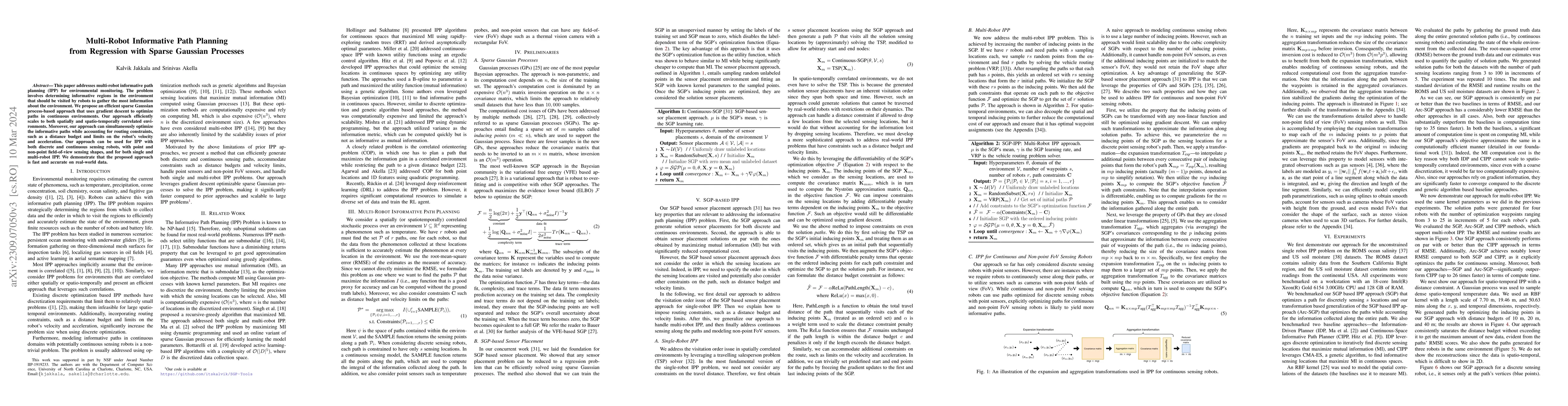 Thumbnail for Multi-Robot Informative Path Planning from Regression with Sparse
  Gaussian Processes (with Appendix)