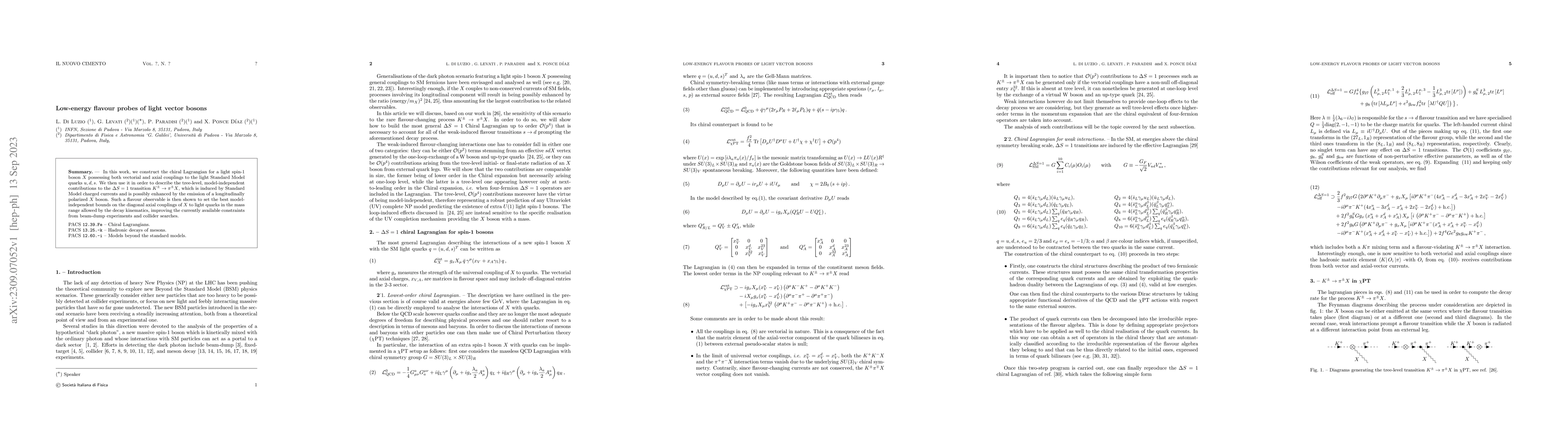 Thumbnail for Low-energy flavour probes of light vector bosons