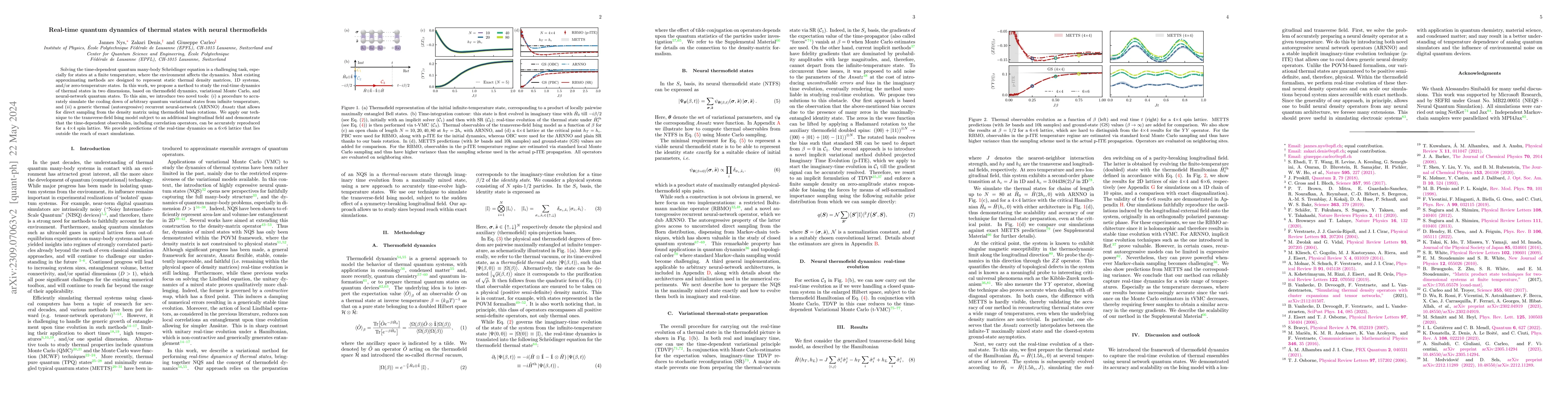 Thumbnail for Real-time quantum dynamics of thermal states with neural thermofields