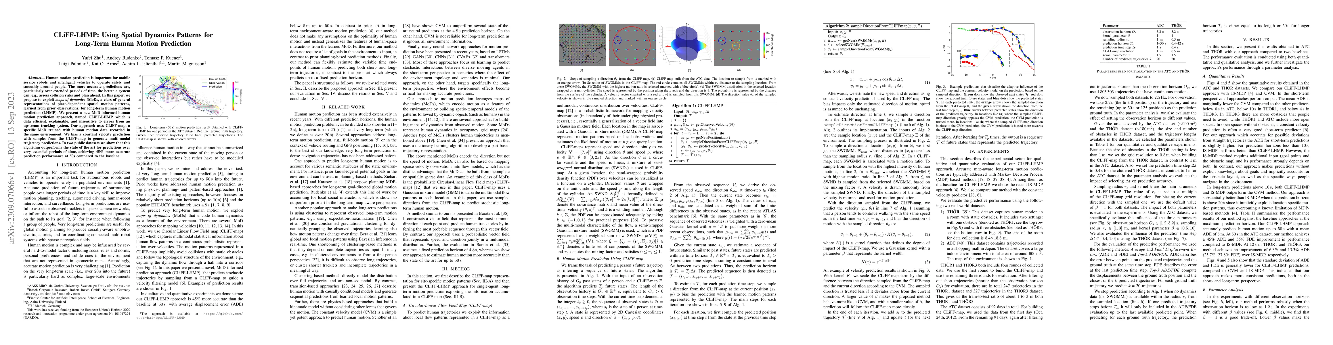Thumbnail for CLiFF-LHMP: Using Spatial Dynamics Patterns for Long-Term Human Motion
  Prediction