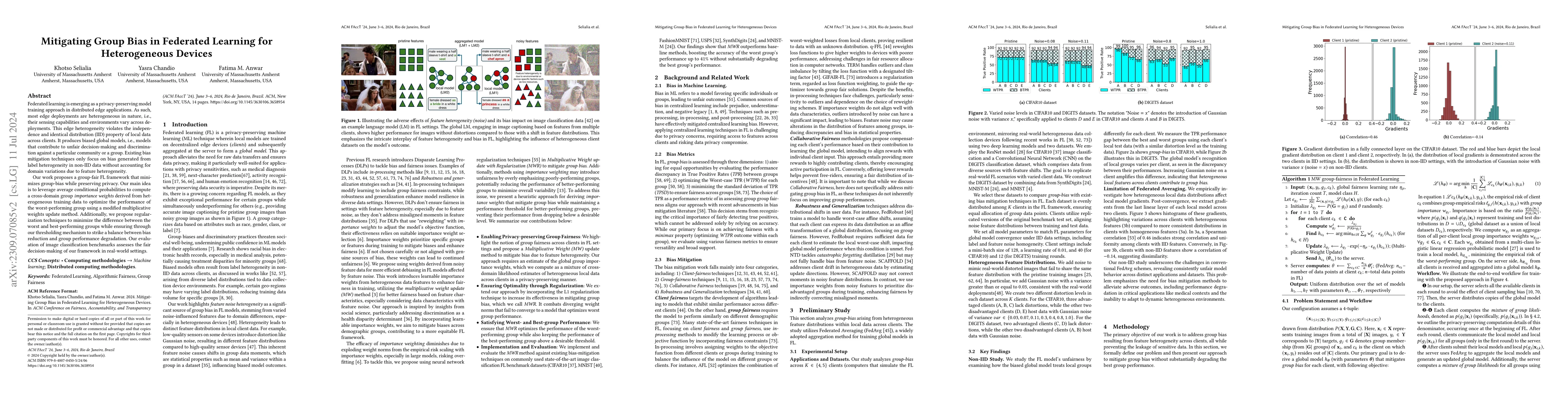Thumbnail for Mitigating Group Bias in Federated Learning for Heterogeneous Devices