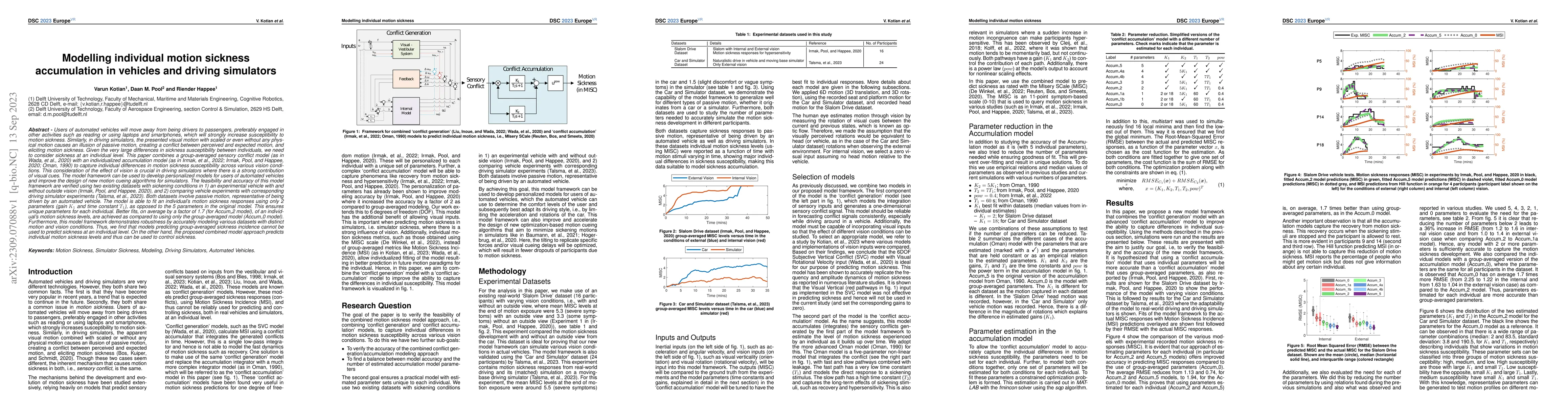 Thumbnail for Modelling individual motion sickness accumulation in vehicles and
  driving simulators