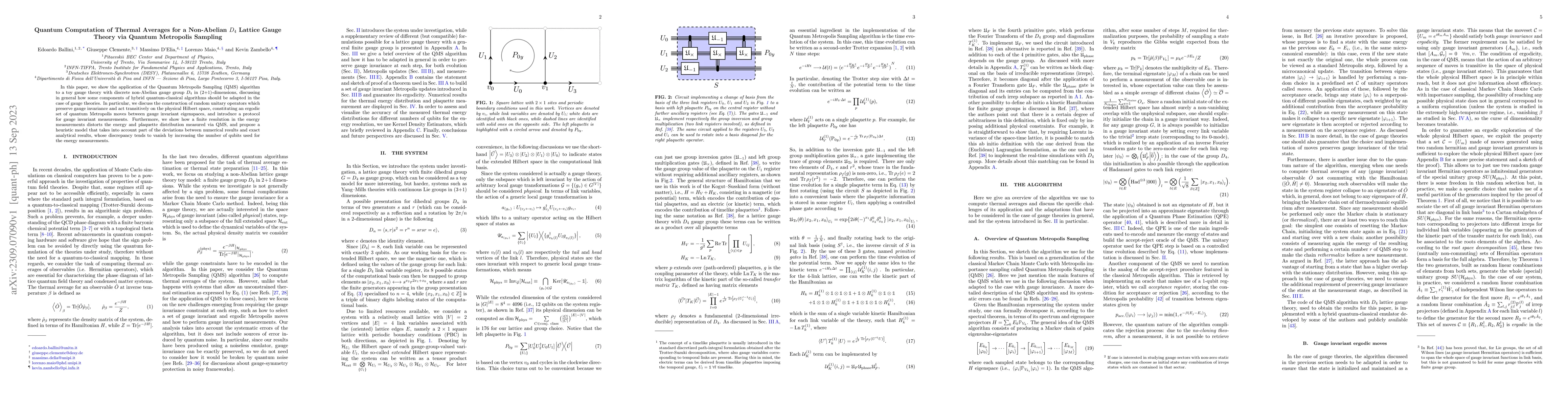 Thumbnail for Quantum Computation of Thermal Averages for a Non-Abelian $D_4$ Lattice
  Gauge Theory via Quantum Metropolis Sampling