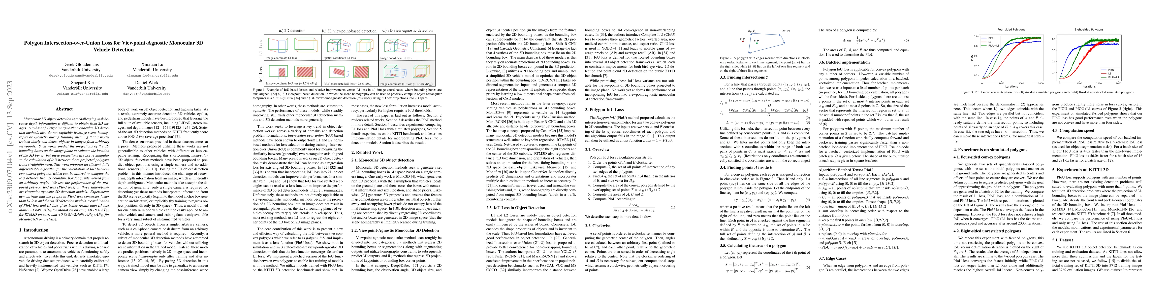 Thumbnail for Polygon Intersection-over-Union Loss for Viewpoint-Agnostic Monocular 3D
  Vehicle Detection