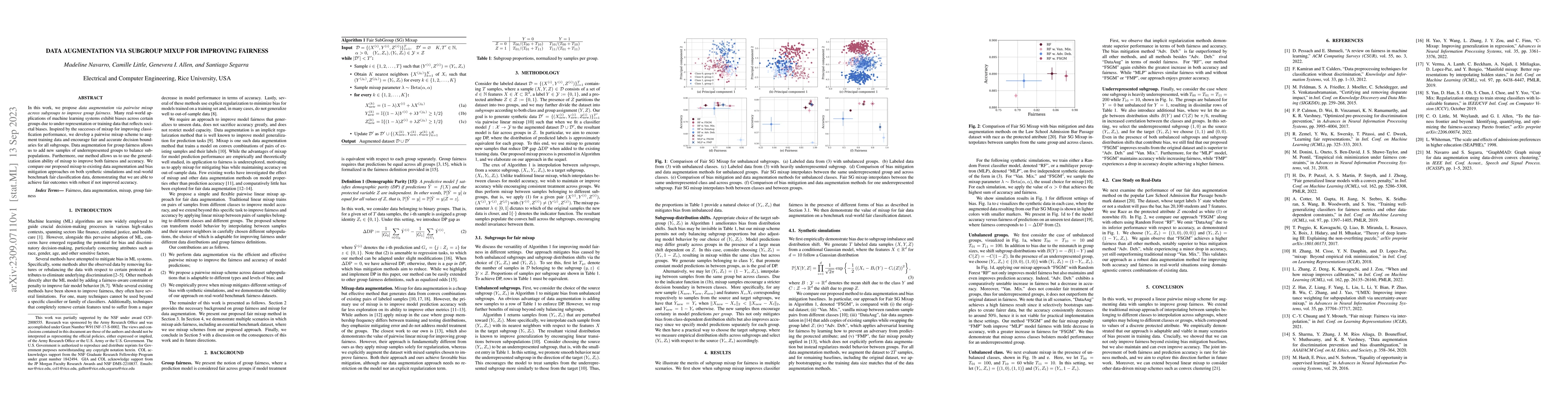 Thumbnail for Data Augmentation via Subgroup Mixup for Improving Fairness