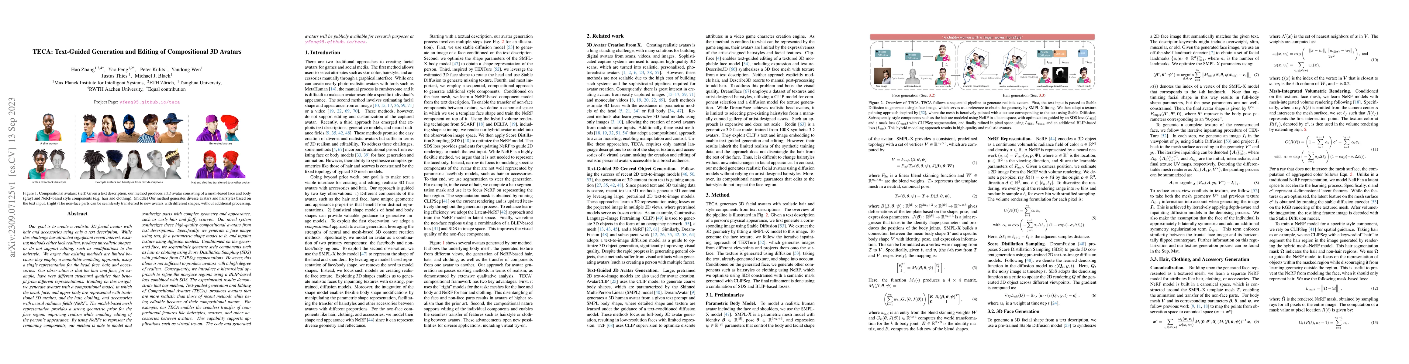 Thumbnail for Text-Guided Generation and Editing of Compositional 3D Avatars