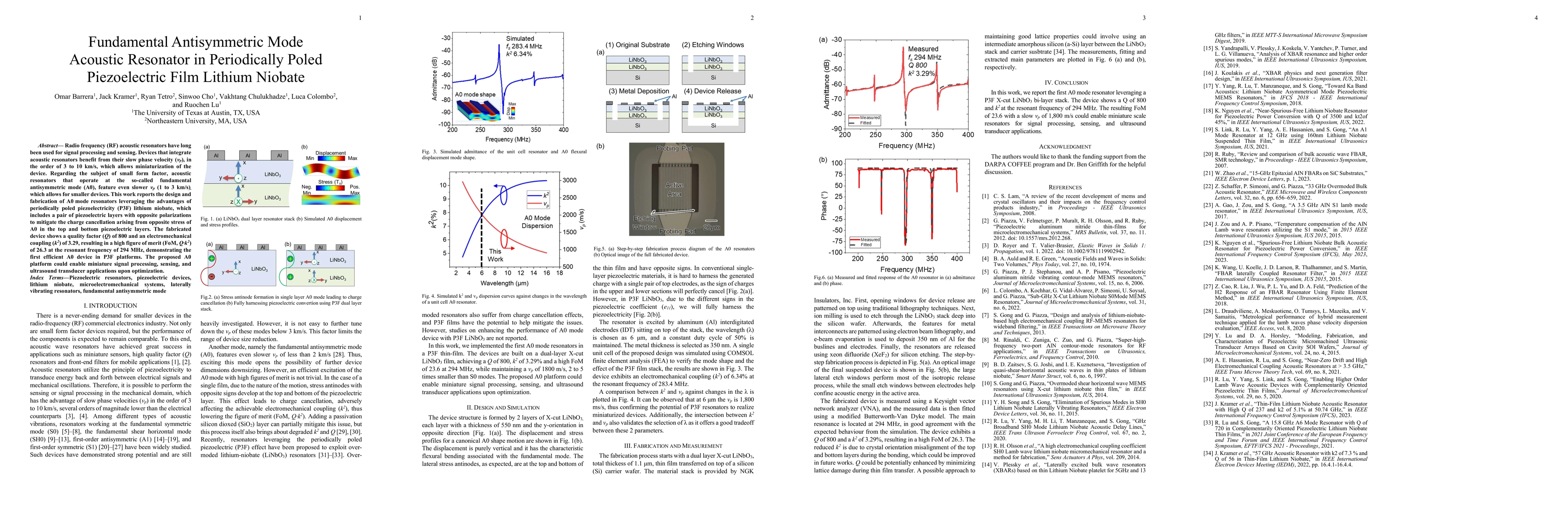 Thumbnail for Fundamental Antisymmetric Mode Acoustic Resonator in Periodically Poled
  Piezoelectric Film Lithium Niobate
