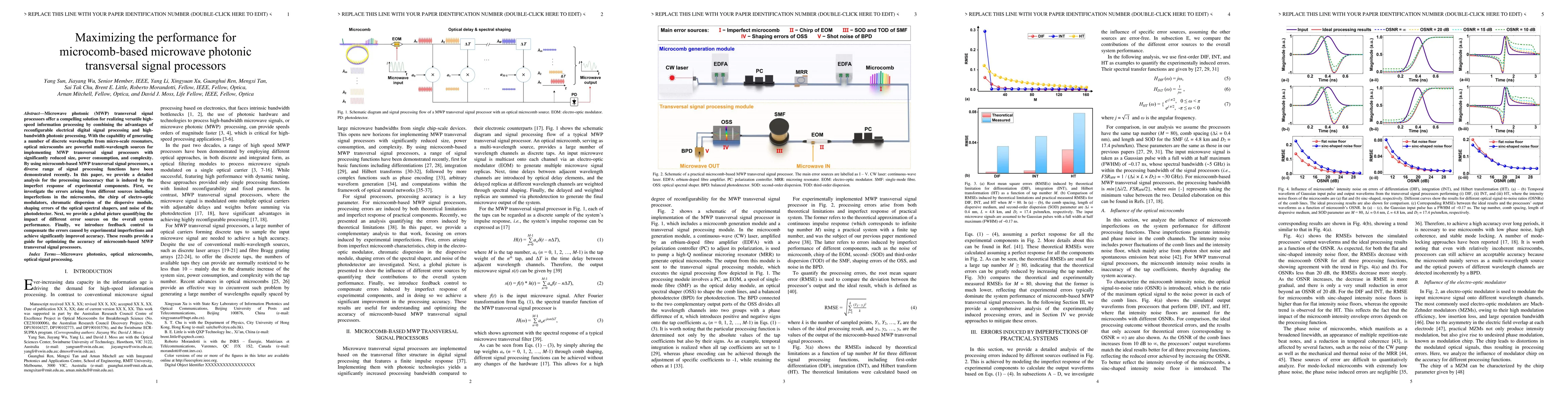 Thumbnail for Maximizing the performance for microcomb based microwave photonic
  transversal signal processors