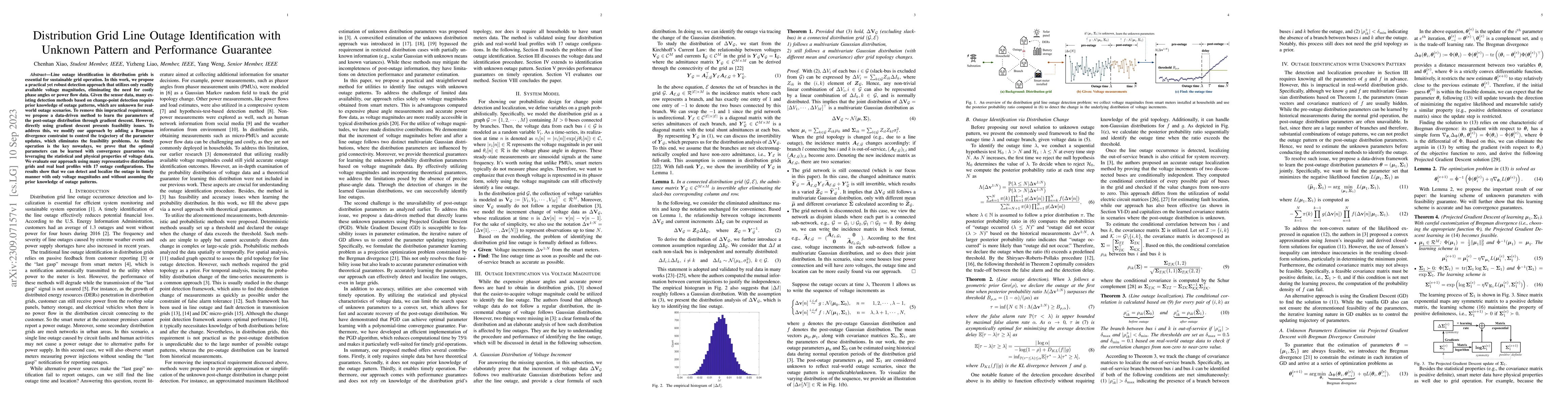 Thumbnail for Distribution Grid Line Outage Identification with Unknown Pattern and
  Performance Guarantee