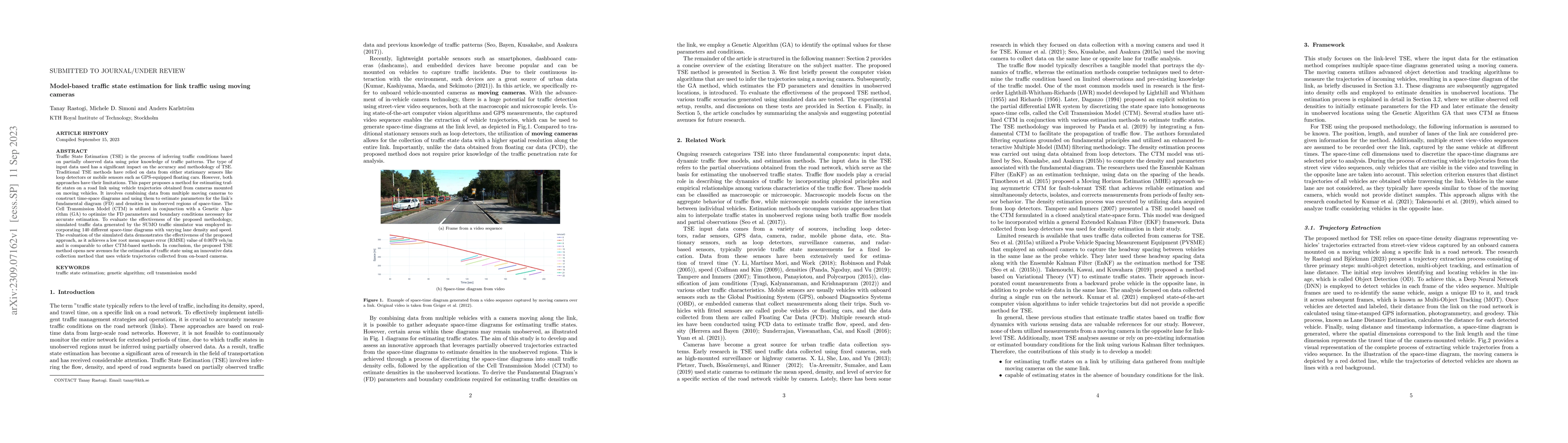 Thumbnail for Model-based traffic state estimation for link traffic using moving
  cameras