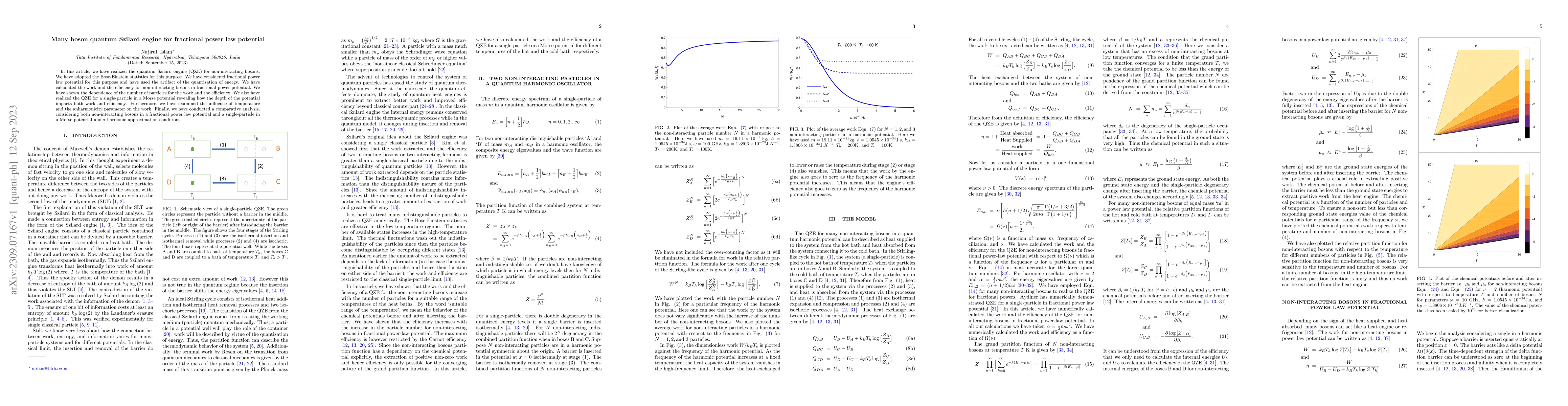 Thumbnail for Many boson quantum Szilard engine for fractional power law potential