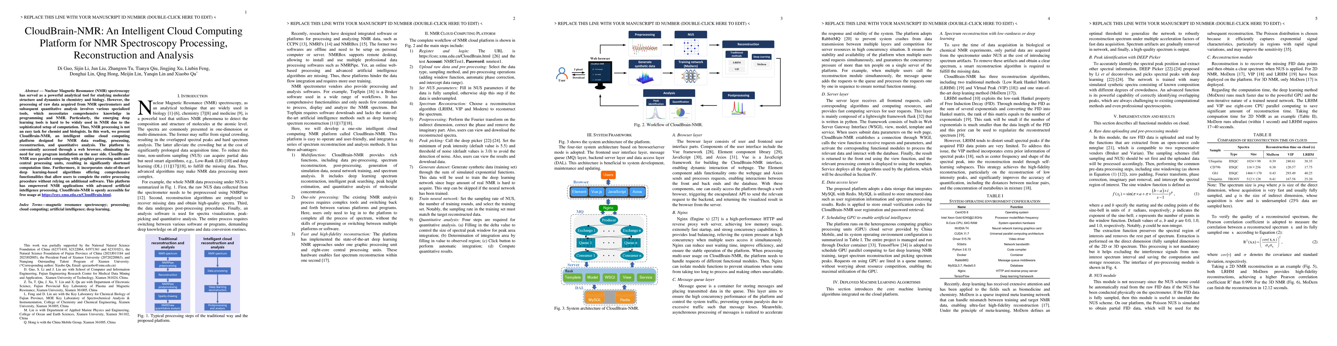 Thumbnail for CloudBrain-NMR: An Intelligent Cloud Computing Platform for NMR
  Spectroscopy Processing, Reconstruction and Analysis